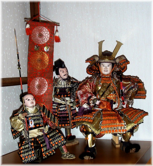 японские коллекционные антикварные куклы самураи
