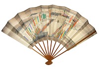 японский веер с авторским рисунком, 1950-е гг.
