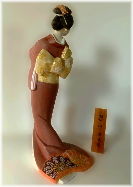 японская старинная авторксая статуэтка мастерских Хаката, 1950-е гг.