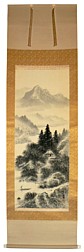 японская картина Пейзаж в горах, 1950 г.