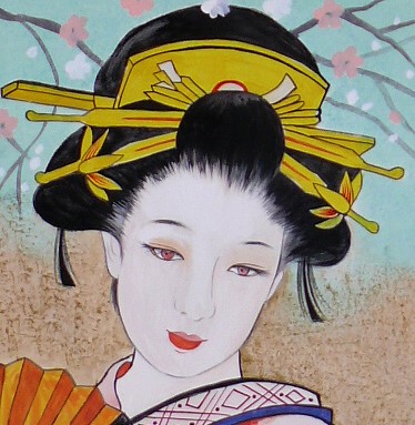 японский рисунок  Девушка с веером, 2006 г.
