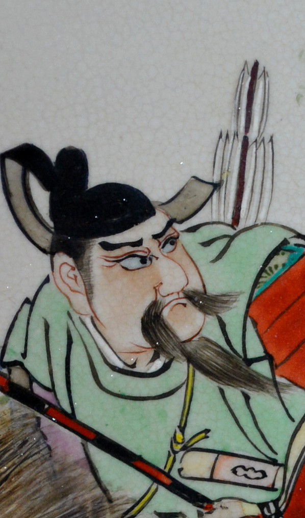 деталь росписи на японском антикварном блюде