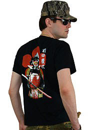 мужская футболка с изображением самурайского доспеха , Япония