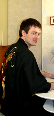 мужской халат-кимоно из хлопка с вышивкой, сделано в Японии