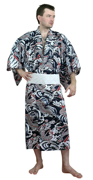 японская мужская одежда: юката и пояс оби