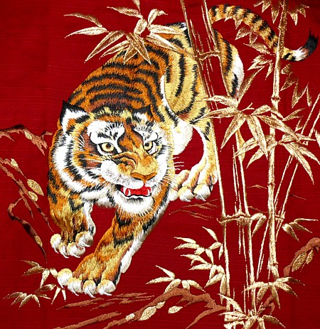 вышивка а кимоно Тигр