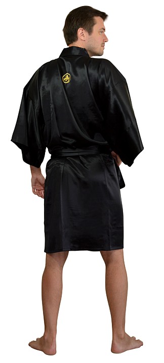 мужской шелковый халат-кимоно с вышивкой, сделано в Японии
