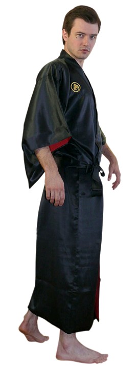мужской шелковый халат кимоно с вышивкой и подкладкой, сделано в Японии