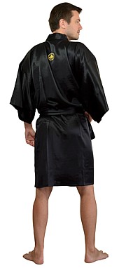 мужской шелковый халат- кимоно с вышивкой