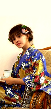 женский халат-кимоно из хлопка ЗОЛОТЫЕ ОБЛАКА