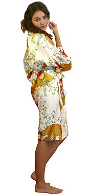 короткий халатик-кимоно, хлопок 100%, сделано в Японии