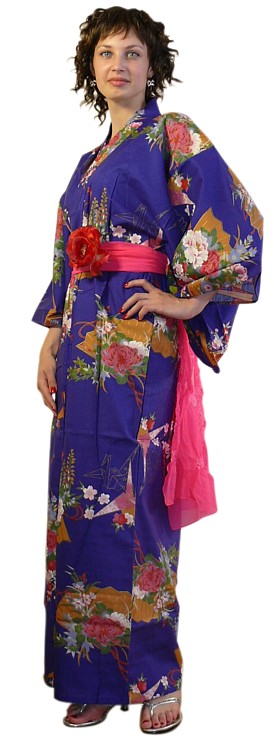 японское женское кимоно из хлопка. женский халат в японском стиле
