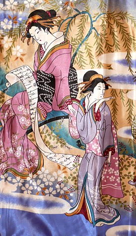 японское кимоно, дизайн ткани
