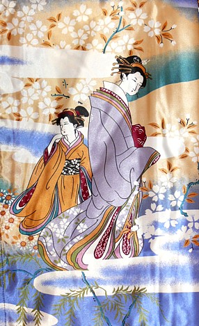 японское кимоно, дизайн ткани
