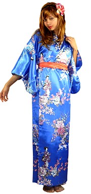 японское кимоно из иск. шелка