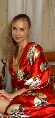 шелковый женский халат-кимоно из Японии