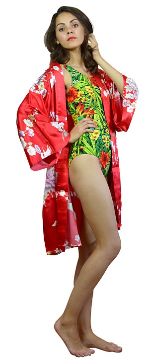 женский шелковый халат кимоно, Япония