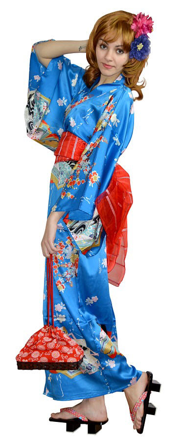 Японское женское шелковое кимоно