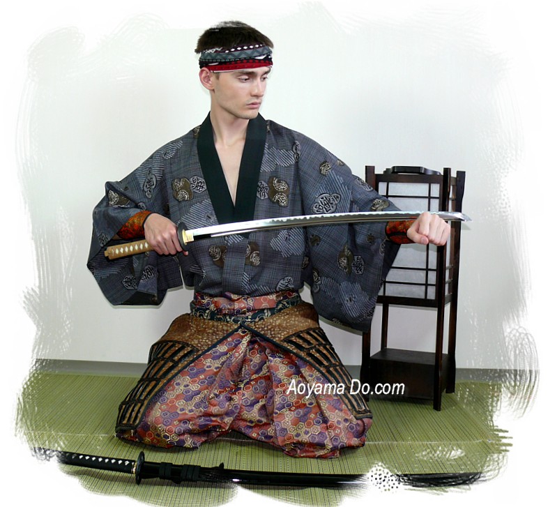 одежда самурая: кимоно и хакама, деталь доспехов - чайдатэ