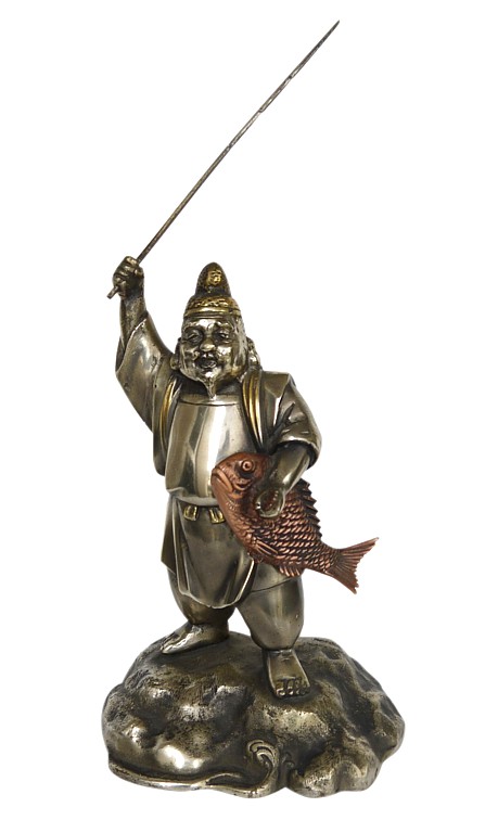 японский антиквариат: статуэтка в виде Эбису, одного из Семи Богов Счастья, 1900-е гг.
