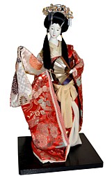 Антикварная японская кукла Принцесса, танцующая с веером,1930-е гг.