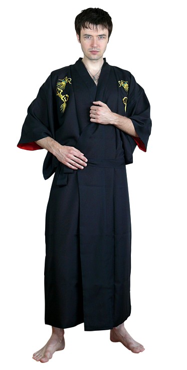 японское кимоно Золотой Дракон