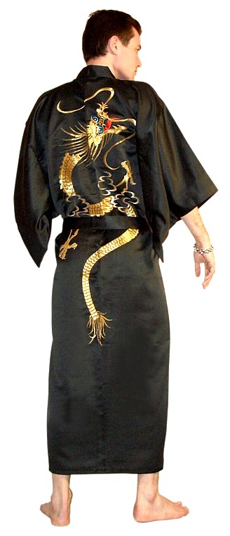 кимоно мужское с вышивкой, сделано в Японии