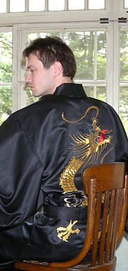мужской халат-кимоно с вышивкой Лунный Дракон