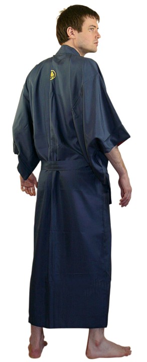мужской шелковый халат-кимоно с вышивкой и подкладкой