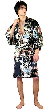 мужской халат-кимоно из натурального шелка, Япония