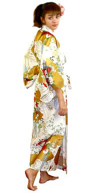 женское кимоно из хлопка, сделано в Японии
