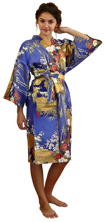 халатик-кимоно из хлопка, сделано в Японии