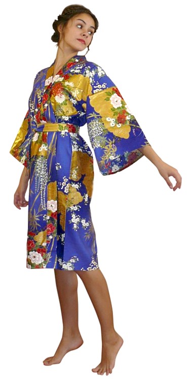 японский халатик-кимоно из хлопка, сделано в Японии