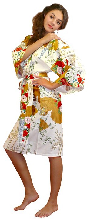 халатик-кимоно из хлопка, сделано в Японии