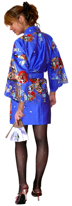 халатик-кимоно из хлопка с печатным рисунком, Япония