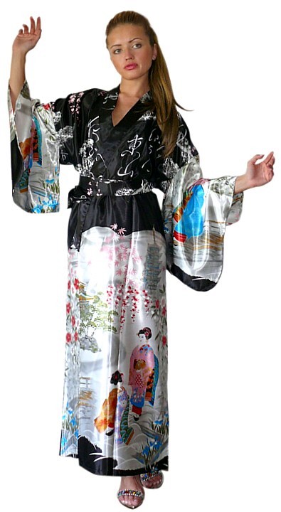 японское женское кимоно - стоильная одежда для дома