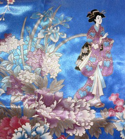 японское кимоно: деталь рисунка ткани