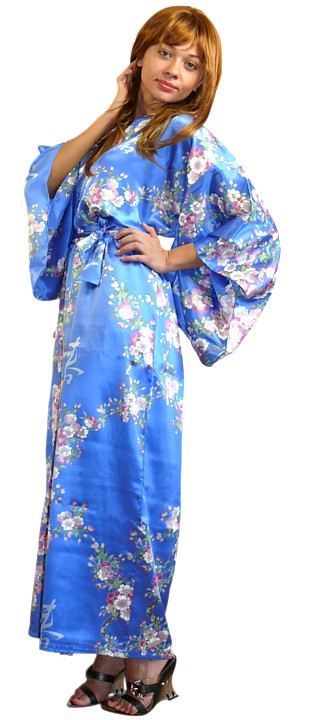 японский женский халат в стиле кимоно, шелковый халат кимоно