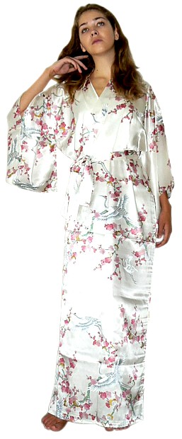 шелковый халат кимоно, сделано в Японии