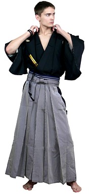 японская традиционная мужская одежда: штаны-хакама
